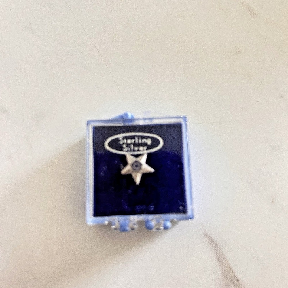 Vintage 1950's Sterling Silver US Military Army Pentagon Star Pin 5 Pointed Star